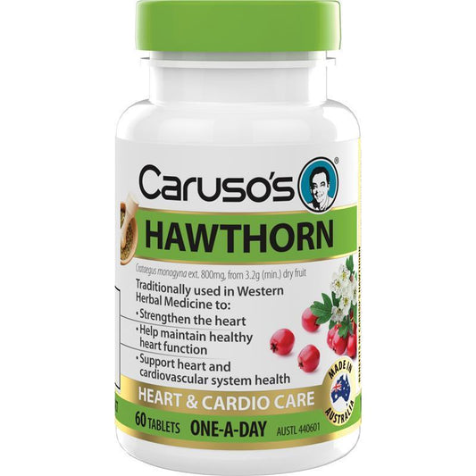 Caruso's Hawthorn 60 Tablets - Heart & Cardiovascular Support, One a Day