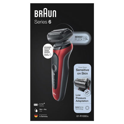 Braun Series 6 Electric Shaver 61-R1000s - Wet & Dry Rechargeable Foil Shaver