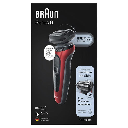 Braun Series 6 Electric Shaver 61-R1000s - Wet & Dry Rechargeable Foil Shaver
