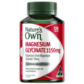 Nature's Own Magnesium Glycinate 120ct – Muscle Support, Easy Swallow