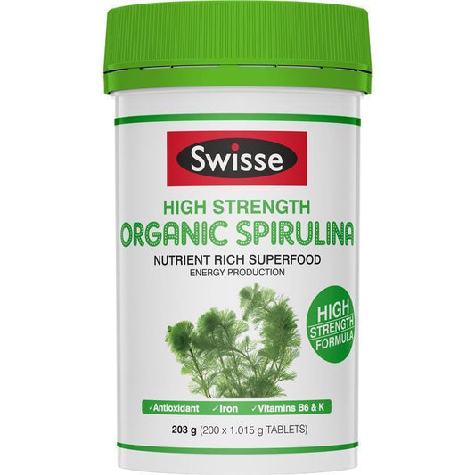 Swisse Organic Spirulina Supplement 1000mg - 200 Tablets