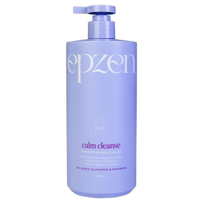 Epzen Calm Cleanse Hydrating Body Wash 750ml with Vitamin E & Rosehip Oil