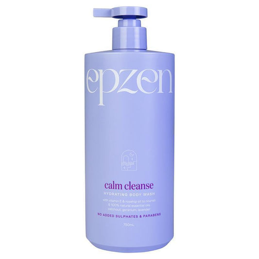 Epzen Calm Cleanse Hydrating Body Wash 750ml with Vitamin E & Rosehip Oil