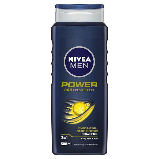 NIVEA MEN Power Refresh 3-IN-1 Shower Gel Body Wash 500ml-Auzzi Store