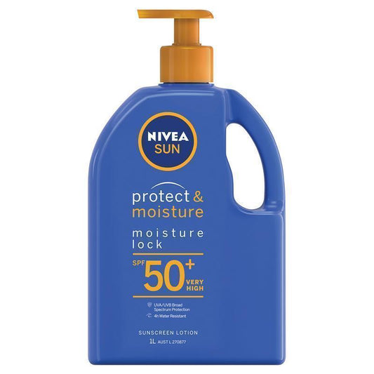 NIVEA Sun Protect & Moisture SPF50+ Sunscreen Lotion Pump 1L - Ultimate Sun Protection - Auzzi Store