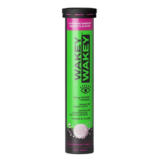 Wakey Wakey Caffeine Effervescent Tablets - Berry Flavour (20 Tablets)