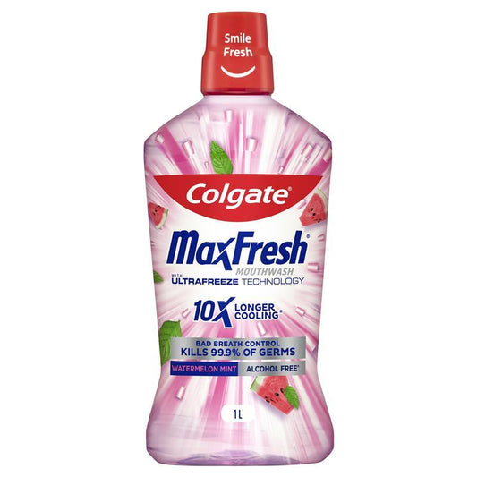 Colgate Mouthwash Max Fresh Watermelon Mint 1L - Refreshing Oral Care