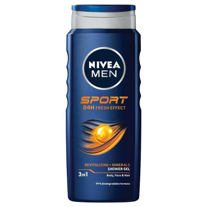 NIVEA MEN Sport 3-in-1 pH Balanced Body Wash & Shower Gel 500ml