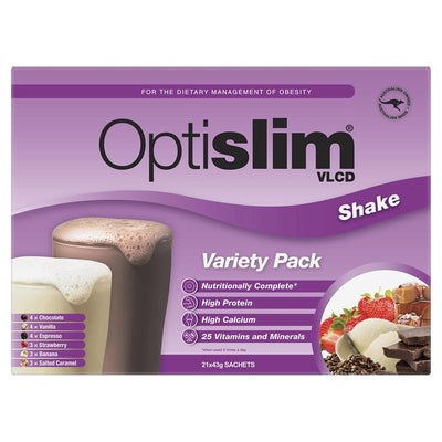Optislim VLCD Meal Replacement Shake Variety Pack 21x43g Sachets - Nutritional Weight Management