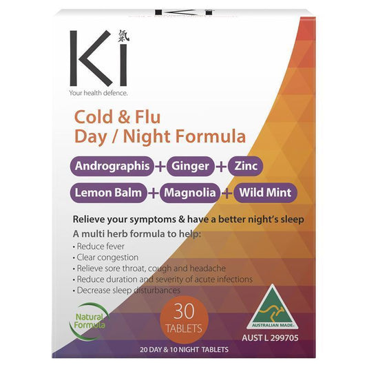 Ki Cold and Flu Day & Night Formula 30 Tablets - Natural Relief for Cold Symptoms - Auzzi Store