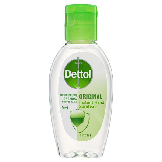 Dettol Instant Liquid Hand Sanitiser Original Antibacterial 50ml - On-the-Go Germ Protection-Auzzi Store