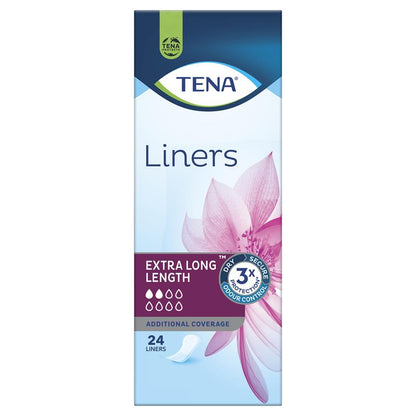 TENA Extra Long Liners 24 Liner for Light Incontinence, Odor Control