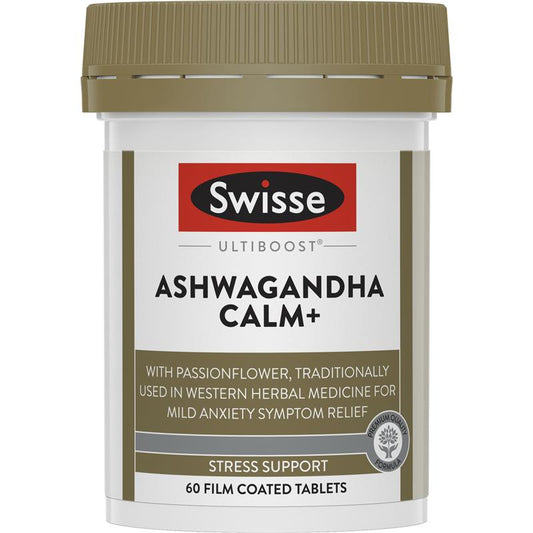 Swisse Ultiboost Ashwagandha Calm+ 60 Pack - Natural Stress Relief