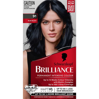 Schwarzkopf Brilliance 91 Blue Black - Permanent Hair Color 60ml