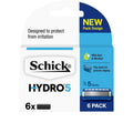 Schick Hydro 5 Men’s Razor Refill Blades - 6 Pack, 5 Ultra Glide® Blades with Aloe & Menthol