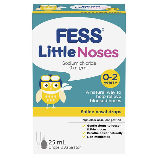 Fess Little Noses Saline Nose Drops + Aspirator 25mL-Auzzi Store