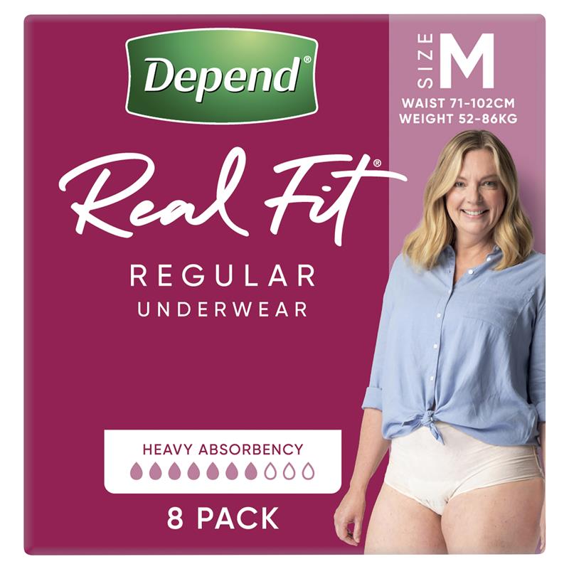 Depend Women Real Fit Underwear - Medium 8 Pack for Ultimate Comfort-Auzzi Store