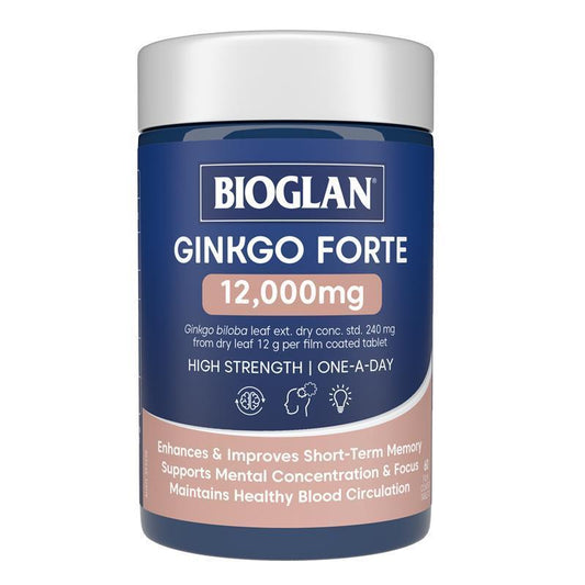 Bioglan Ginkgo Forte 12000mg – 60 Tablets for Memory & Focus