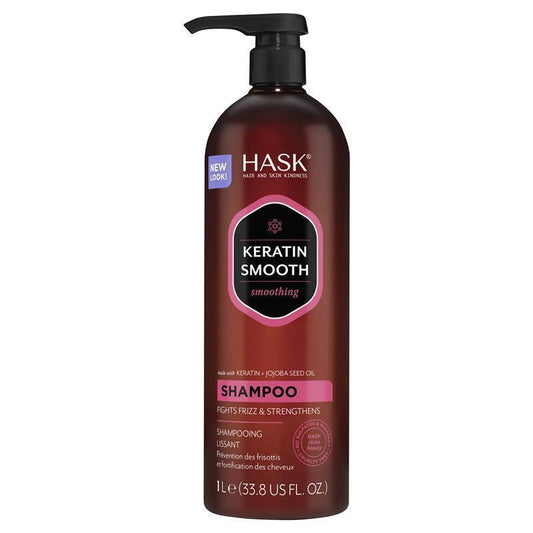 Hask Keratin Protein Smoothing Shampoo 1L - Frizz Control & Strength