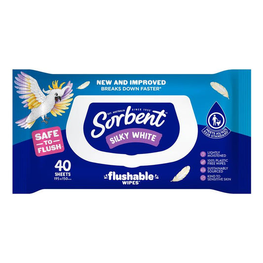 Sorbent Flushable Wipes - 40 Pack for Ultimate Cleanliness-Auzzi Store