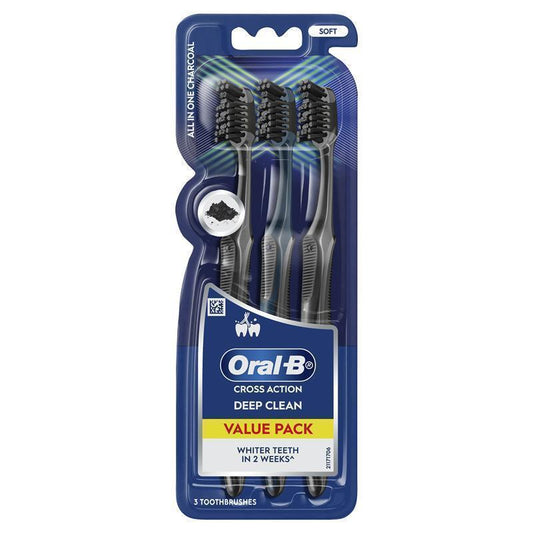 Oral-B Cross Action All In One Charcoal Toothbrush 3 Pack-Auzzi Store