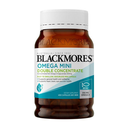 Blackmores Omega Mini Double Concentrate - 400 Capsules for Heart & Brain Health