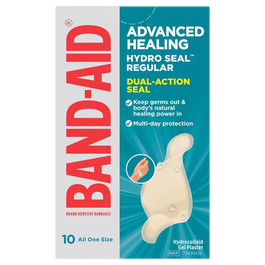 Band-Aid Advanced Healing Hydro Seal Gel Plasters Regular 10 Pack - Comprehensive Care-Auzzi Store