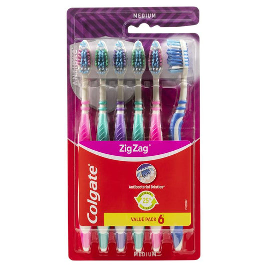 Colgate Zig Zag Deep Interdental Clean Toothbrush Medium - 6 Pack-Auzzi Store