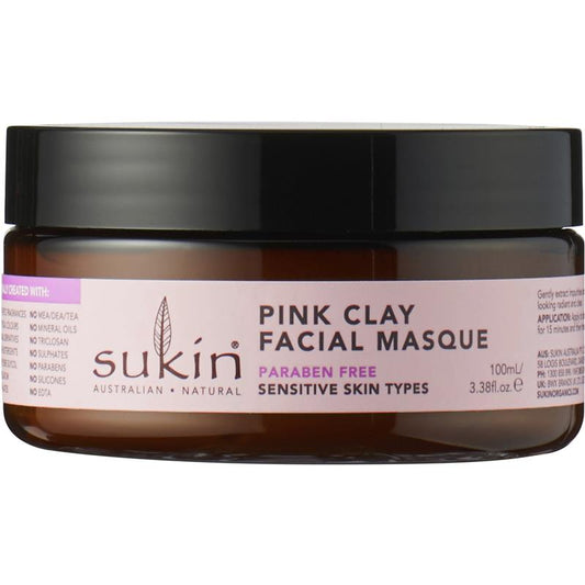 Sukin Pink Clay Facial Masque 100ml - Purifying Face Mask for Radiant Skin - Auzzi Store