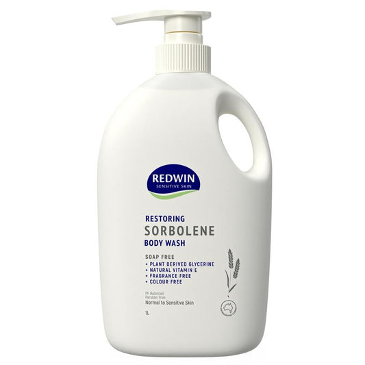 Redwin Sorbolene Vitamin E Body Wash 1L - Moisturizing, Soap-Free for Sensitive Skin - Auzzistore