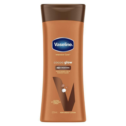 Vaseline Intensive Care Body Lotion Cocoa Glow 225ml - Rich Moisture for Radiant Skin-Auzzi Store