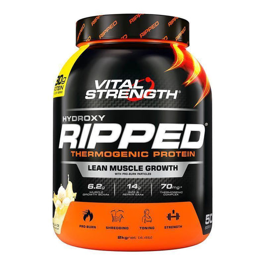 Vital Strength Hydroxy Ripped Thermogenic Protein Powder - Vanilla 2kg-Auzzi Store