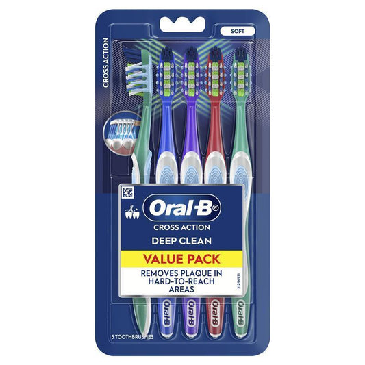 Oral-B Cross Action Toothbrush - 7 Benefits, 5 Pack-Auzzi Store