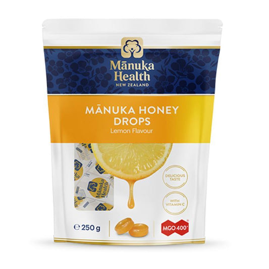 Manuka Health Lemon Manuka Honey Drops - Pouch of 58 Drops (250g) - Auzzistore