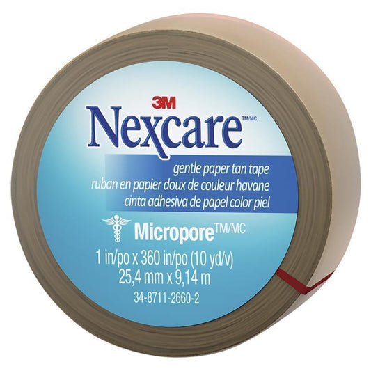 Nexcare Micropore Gentle Paper Tape - Tan 25.4mm x 9.14m-Auzzi Store