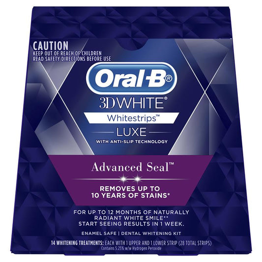 Oral-B 3D White Luxe Advanced Seal 14 Teeth Whitening Treatments - Enamel Safe-Auzzi Store