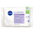 NIVEA 3in1 Sensitive Cleansing Wipes 25 Pack - Gentle Makeup Removal