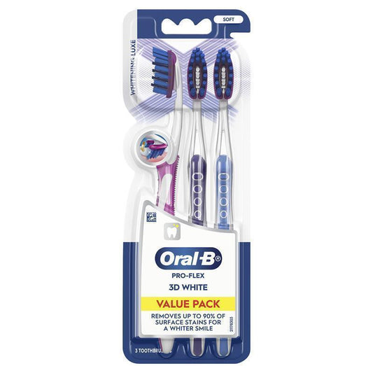 Oral-B 3D White Pro-Flex Whitening Luxe Toothbrush - 3 Pack-Auzzi Store