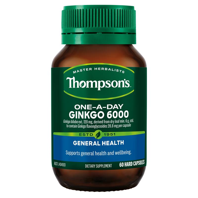 Thompson's One-A-Day Ginkgo 6000mg – 60 Capsules for Cognition