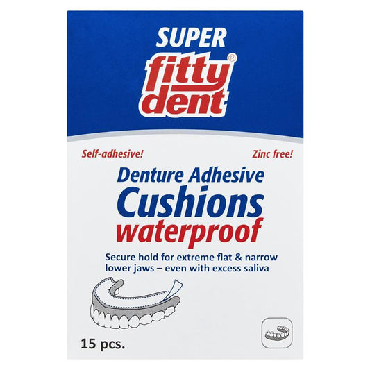 Fittydent Denture Adhesive Cushions - 15 Waterproof Strips for Secure Hold-Auzzi Store