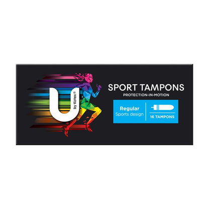 U By Kotex Sport Regular Tampons 16-tempons, 11g Absorbency with Gym Pouch