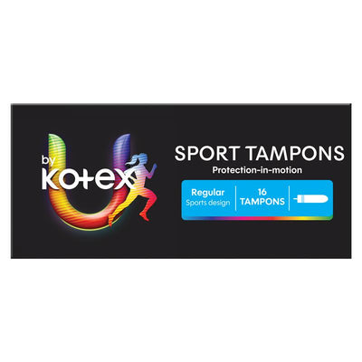 U By Kotex Sport Regular Tampons 16-tempons, 11g Absorbency with Gym Pouch