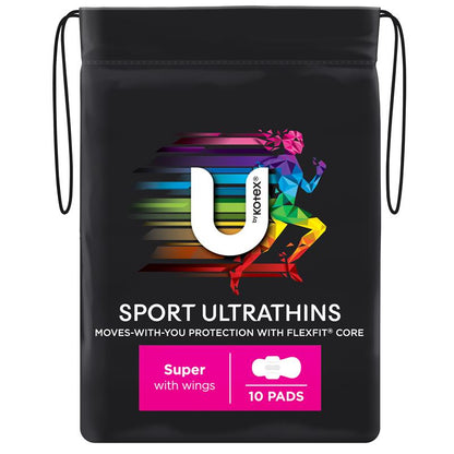 U by Kotex Sport Ultrathin Super Absorbent Pads, 10 Pads