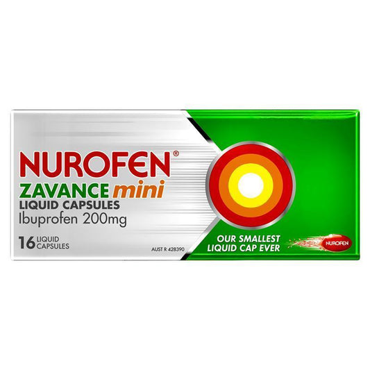 Nurofen Zavance 16 Mini Liquid Capsules - Rapid Pain Relief