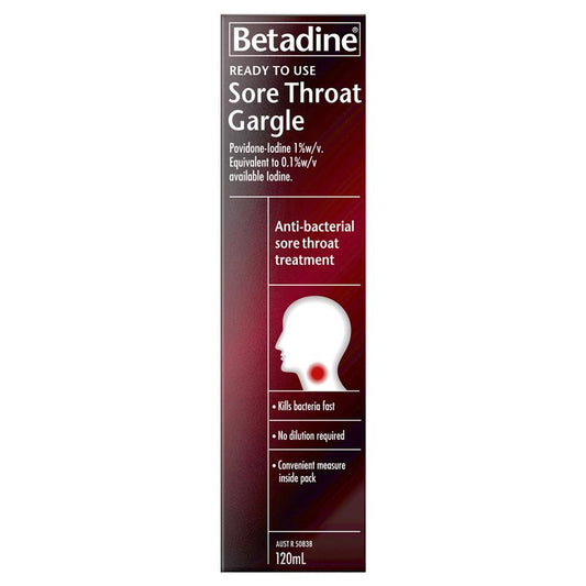 Betadine Sore Throat Gargle 120mL - Antibacterial Relief – view 2