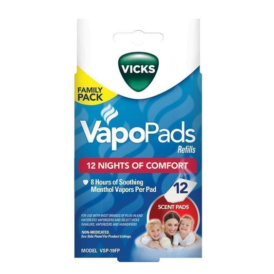 Vicks VapoPads Refills Family Pack - 12 Scent Pads for Ultimate Comfort - Auzzistore