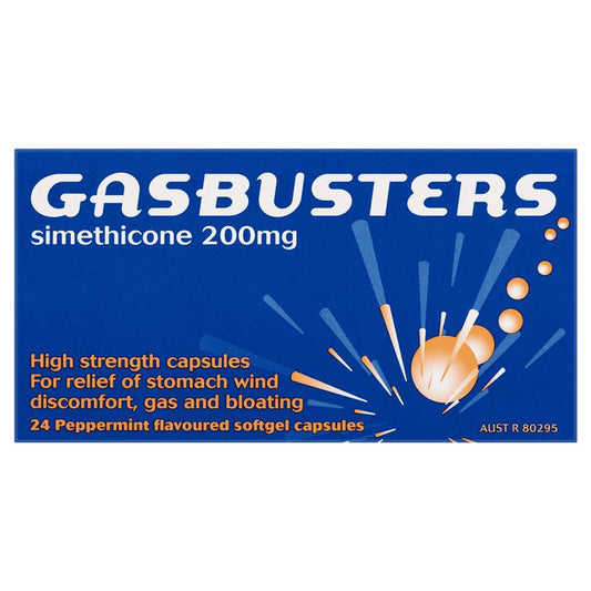 Gasbusters Peppermint Capsules 24 - Digestive Comfort-Auzzi Store