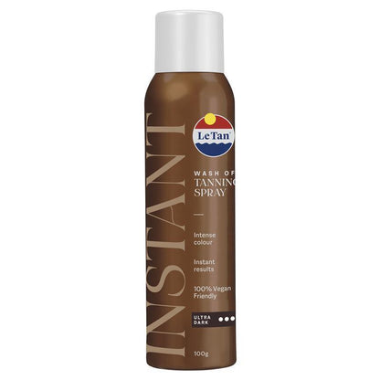 Le Tan Instant Wash Off Spray Ultra Dark 100g - Instant Bronzed Glow