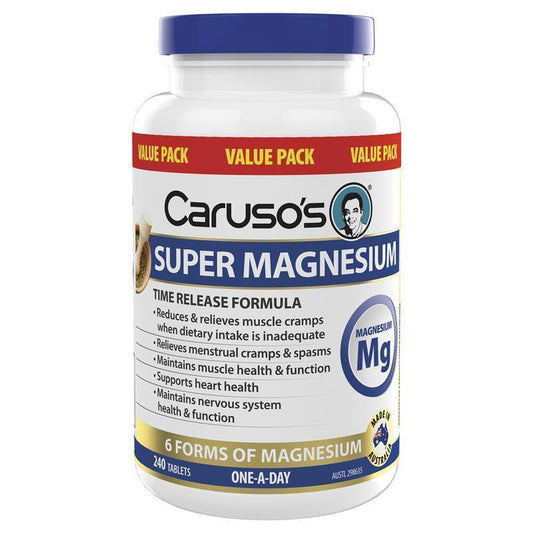 Caruso's Super Magnesium 300mg Time Release, 240 Tablets - 6 Forms