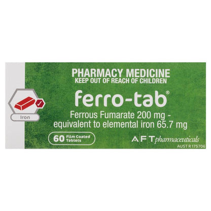 Ferro-Tab Iron Supplement 200mg, 60 Film-Coated Tablets